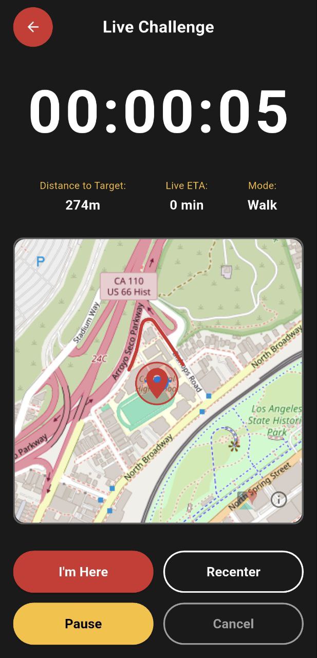 Route tracking - Monitor your progress in real-time