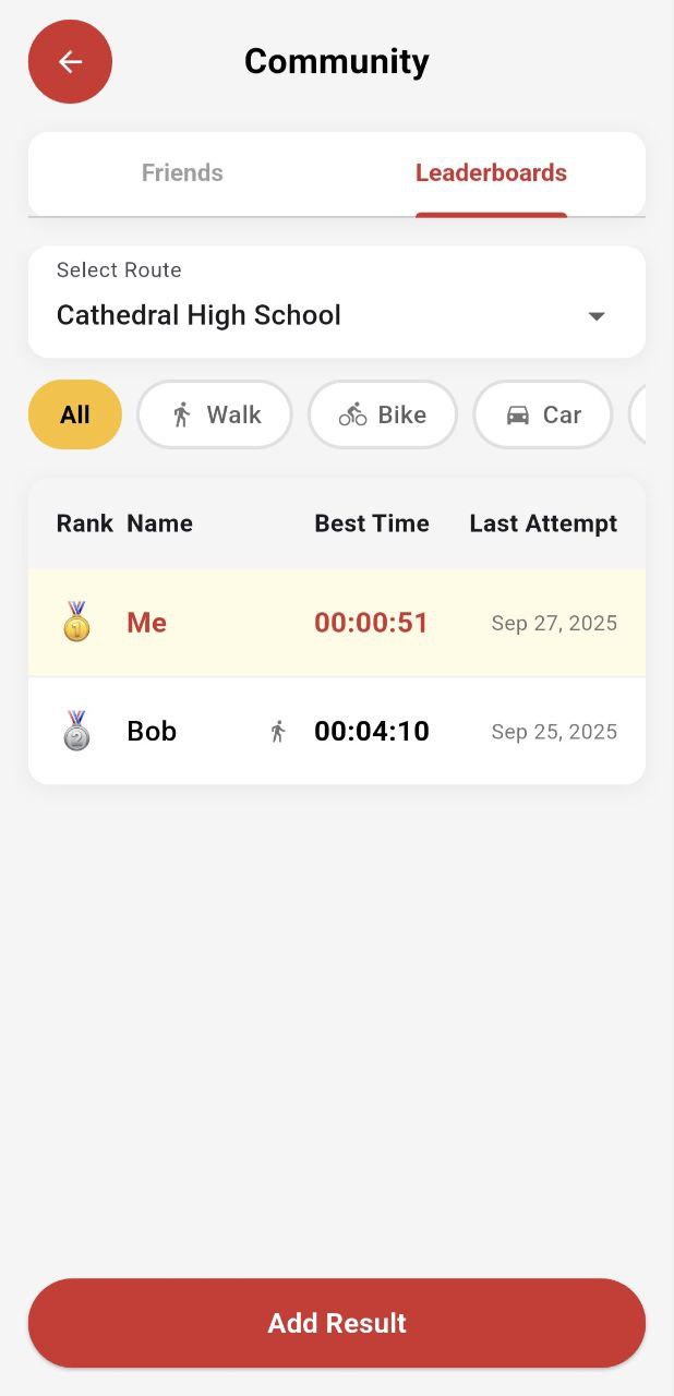 Personal records - Track your best times and improvements